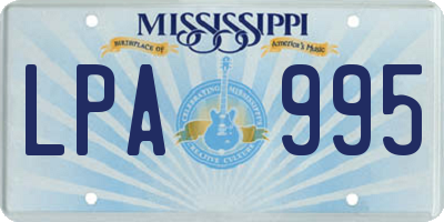 MS license plate LPA995