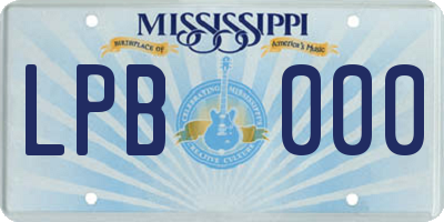 MS license plate LPB000