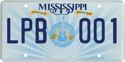 MS license plate LPB001