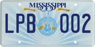 MS license plate LPB002