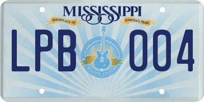 MS license plate LPB004