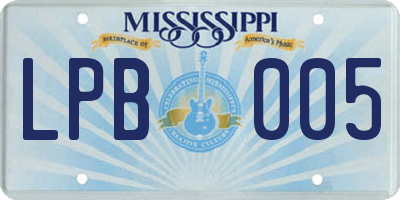 MS license plate LPB005
