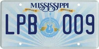 MS license plate LPB009