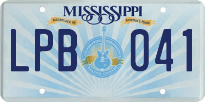 MS license plate LPB041
