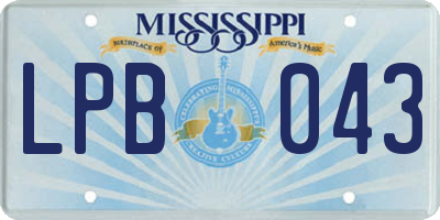 MS license plate LPB043