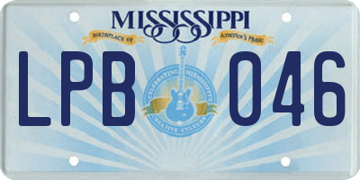 MS license plate LPB046