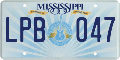 MS license plate LPB047