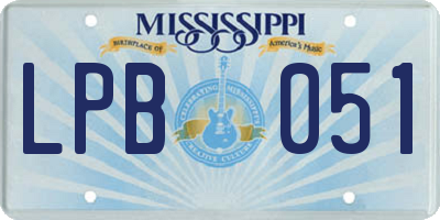 MS license plate LPB051