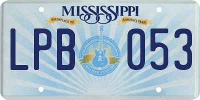 MS license plate LPB053