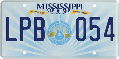 MS license plate LPB054
