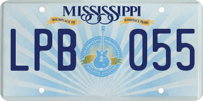 MS license plate LPB055