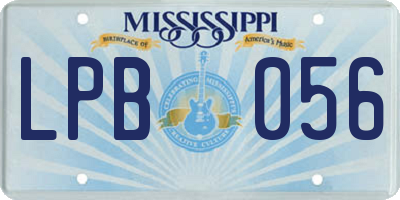 MS license plate LPB056