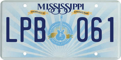 MS license plate LPB061