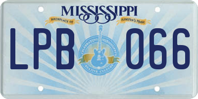 MS license plate LPB066