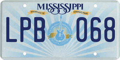 MS license plate LPB068