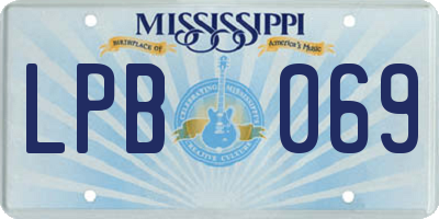 MS license plate LPB069