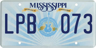 MS license plate LPB073