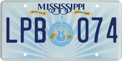 MS license plate LPB074