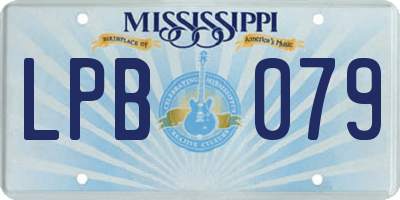 MS license plate LPB079