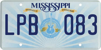MS license plate LPB083