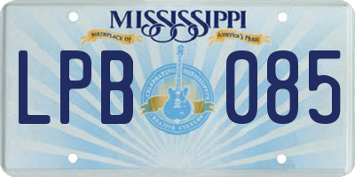 MS license plate LPB085