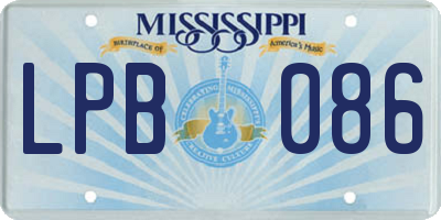 MS license plate LPB086