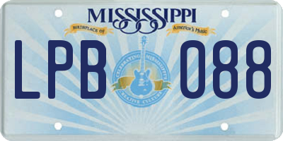 MS license plate LPB088