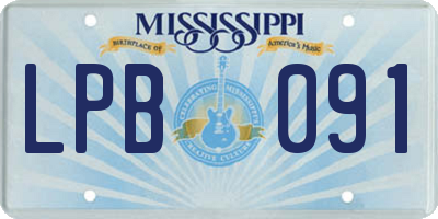 MS license plate LPB091