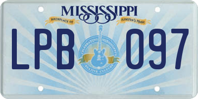 MS license plate LPB097
