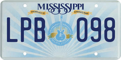 MS license plate LPB098