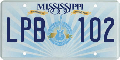 MS license plate LPB102