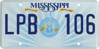 MS license plate LPB106