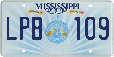 MS license plate LPB109
