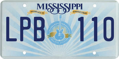MS license plate LPB110