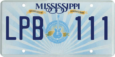 MS license plate LPB111