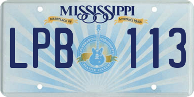 MS license plate LPB113