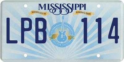 MS license plate LPB114