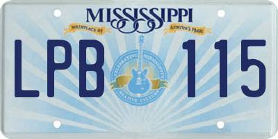 MS license plate LPB115