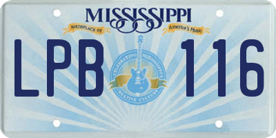 MS license plate LPB116