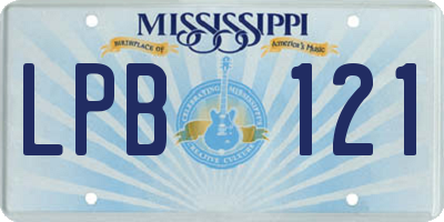 MS license plate LPB121