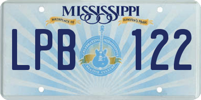 MS license plate LPB122