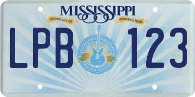 MS license plate LPB123