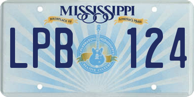 MS license plate LPB124