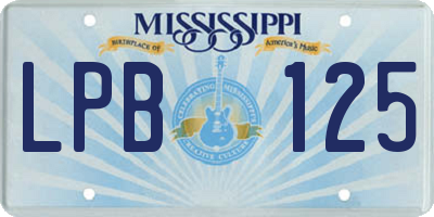 MS license plate LPB125