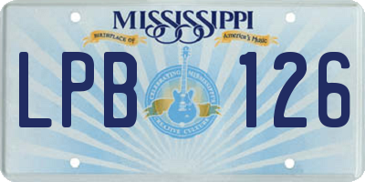 MS license plate LPB126