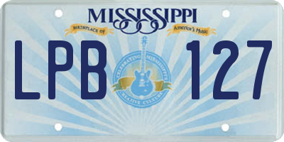 MS license plate LPB127