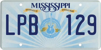 MS license plate LPB129
