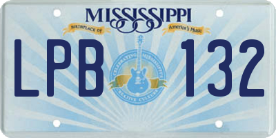MS license plate LPB132