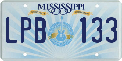 MS license plate LPB133