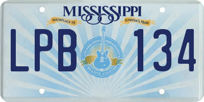 MS license plate LPB134